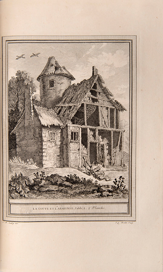 First edition, first issue of the profusely illustrated Fables Choisies by Jean de la Fontaine, inscribed by the playwright David Garrick.