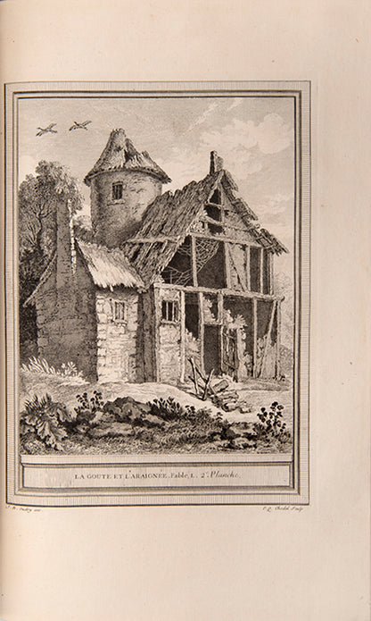 First edition, first issue of the profusely illustrated Fables Choisies by Jean de la Fontaine, inscribed by the playwright David Garrick.