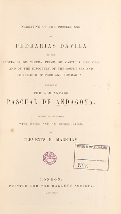 Narrative of the Proceedings of Pedrarias Davila