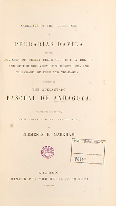 Narrative of the Proceedings of Pedrarias Davila