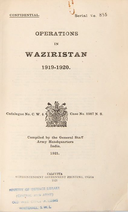 Operations in Waziristan 1919-1920.