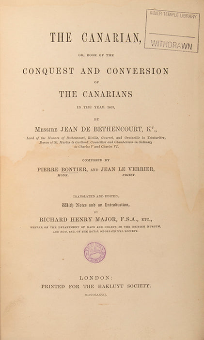 The Canarian, or the Book of the Conquest and Conversion of the Canarians