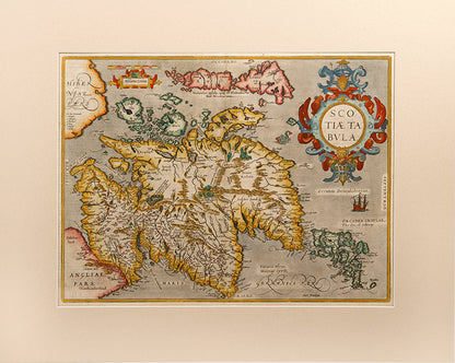 Double-page copper engraved map with later hand-colour from the French edition of <em>Theatre de l'Univers</em>, Antwerp 1598<br />