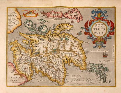 Double-page copper engraved map with later hand-colour from the French edition of <em>Theatre de l'Univers</em>, Antwerp 1598<br />