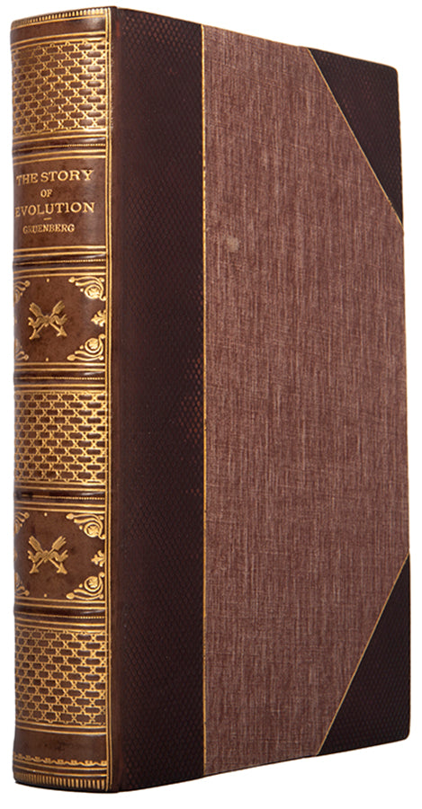 First UK edition of the uncommon evolutionary biology textbook The Story of Evolution by Benjamin Gruenberg, 1929, handsomely bound for the Harrow School.