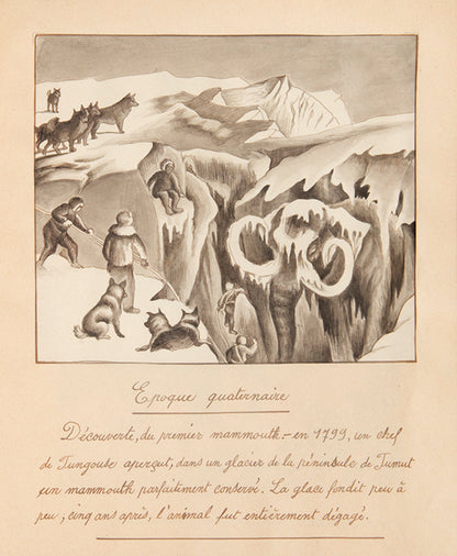 A highly original and accomplished manuscript on palaeontology featuring 27 watercolours by Robert Nicolet, a young Swiss artist in Belgium between 1917 and 1919.
