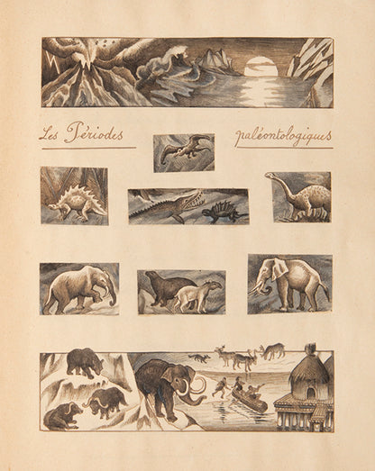 A highly original and accomplished manuscript on palaeontology featuring 27 watercolours by Robert Nicolet, a young Swiss artist in Belgium between 1917 and 1919.