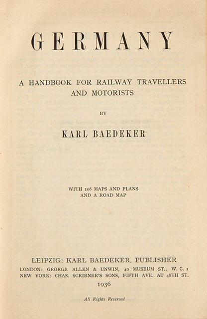 First and only edition of this title in English covering the whole of Germany.