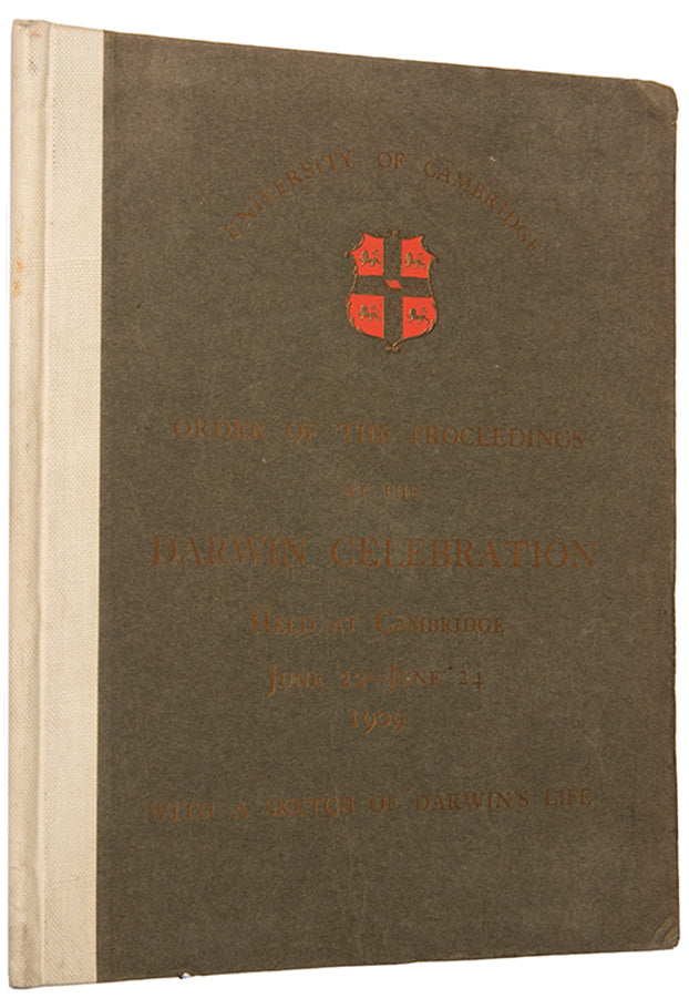 First edition of The Order of the Proceedings at the Darwin Celebration Held at Cambridge in June 1909.