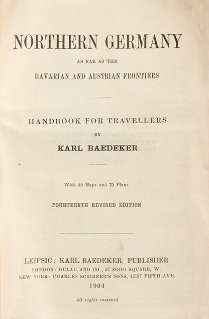 Berlin is still included in this 1904 edition of Baedeker's guide to Northern Germany issued circa 1907.