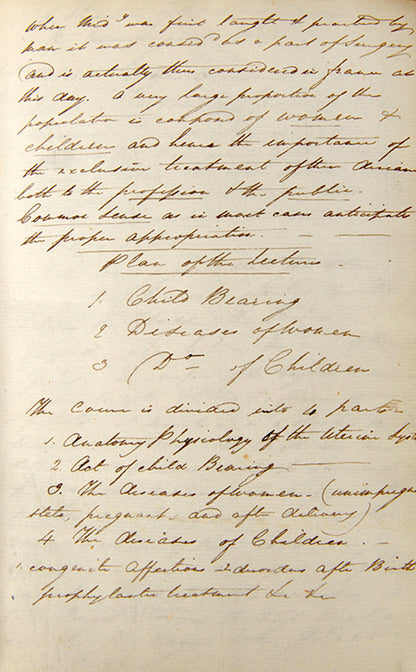 A substantial set of manuscript lecture notes on obstetrics made by a student of  physician James Hamilton at the University of Edinburgh in 1822.