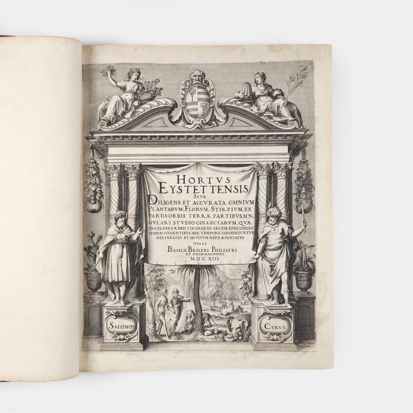 First edition of the first great illustrated flower book, Basil Besler's Hortus Eystettensis, published in an edition of only 300 copies in 1613.