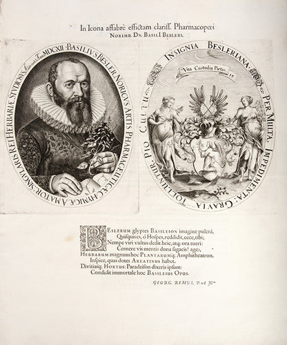 First edition of the first great illustrated flower book, Basil Besler's Hortus Eystettensis, published in an edition of only 300 copies in 1613.
