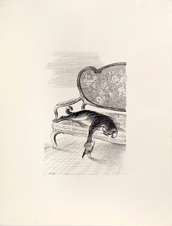 Altman's original pen and ink illustrations for the book of 'Krylov's Fables' published by OGIZ in Moscow, 1947.