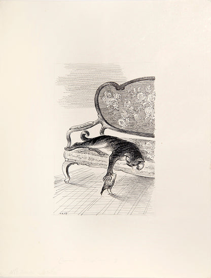 Altman's original pen and ink illustrations for the book of 'Krylov's Fables' published by OGIZ in Moscow, 1947.