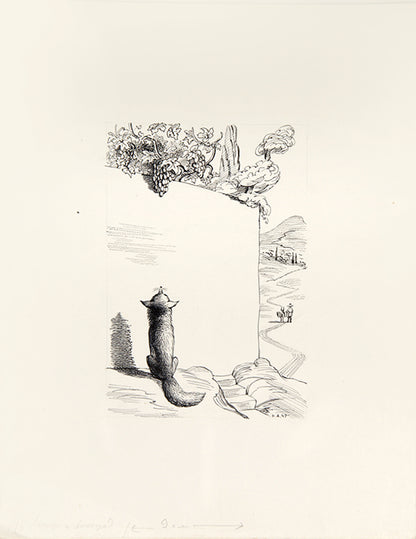 Altman's original pen and ink illustrations for the book of 'Krylov's Fables' published by OGIZ in Moscow, 1947.