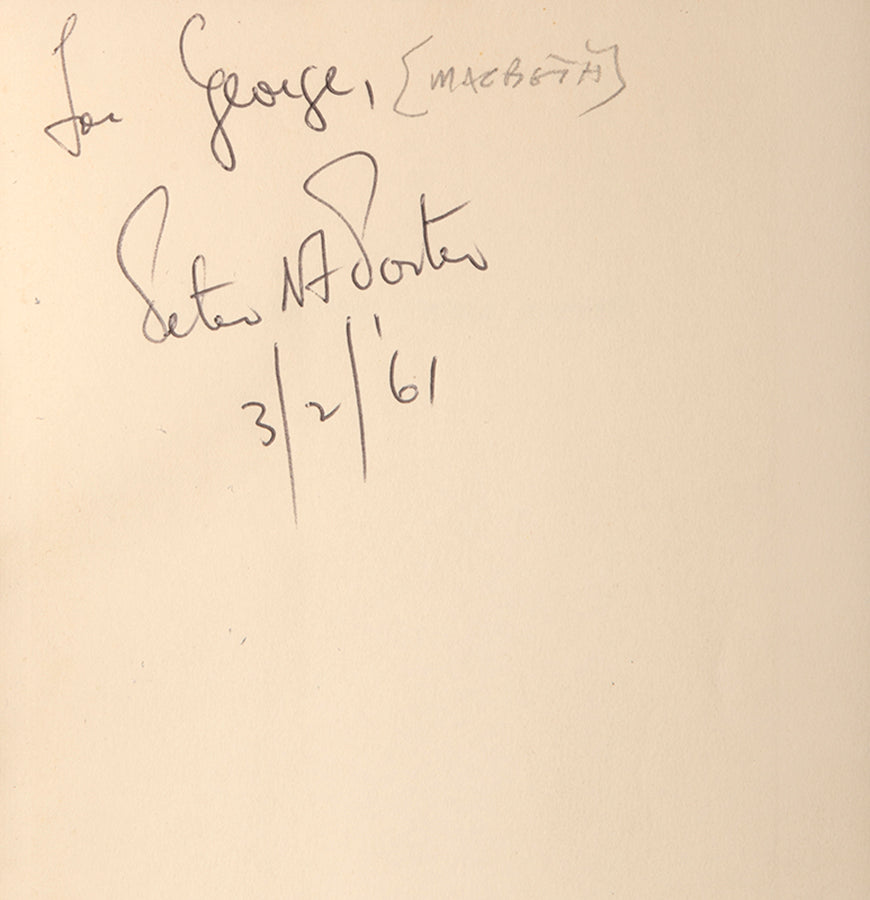 First edition of Once Bitten Twice Bitten by Peter Porter, inscribed by the author to George Macbeth.