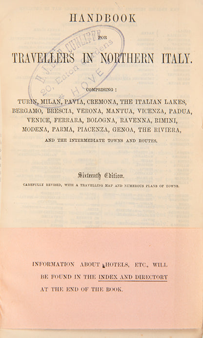 Includes Turin, Milan, Pavia, Cremona and Venice.