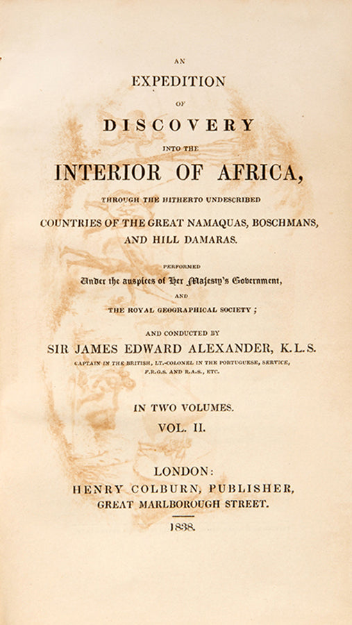 Alexander's inland journey from Cape Town during which he collected many specimens of fauna and flora.