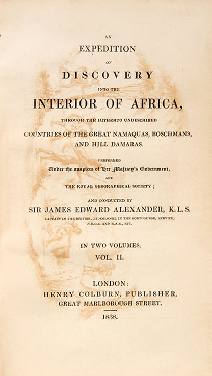 Alexander's inland journey from Cape Town during which he collected many specimens of fauna and flora.