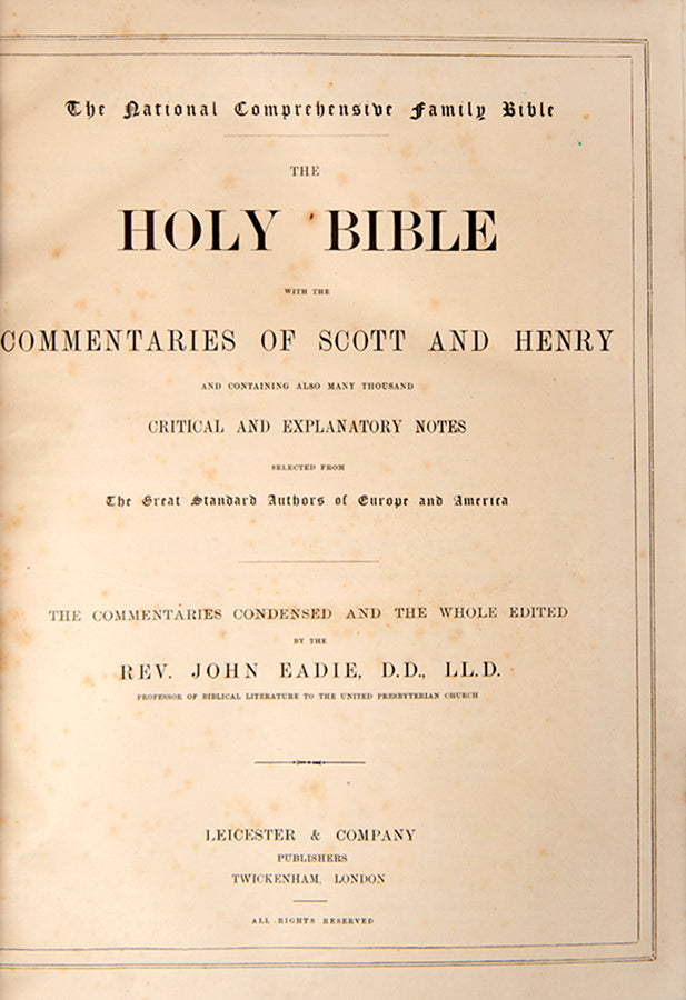 The National Comprehensive Family Bible.