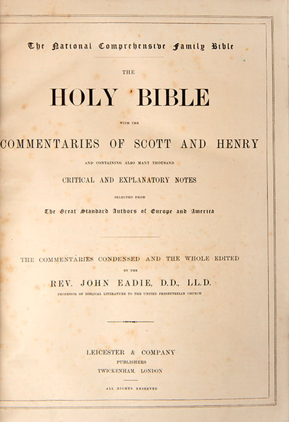 The National Comprehensive Family Bible.