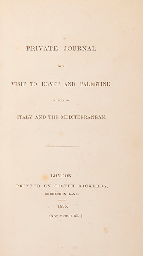 Private journal of a visit to Egypt and Palestine,