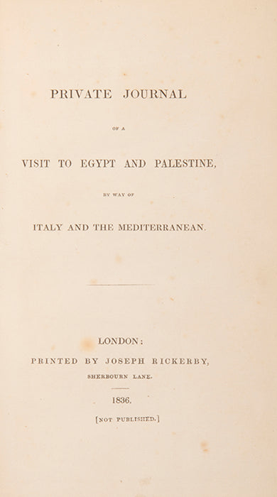 Private journal of a visit to Egypt and Palestine,