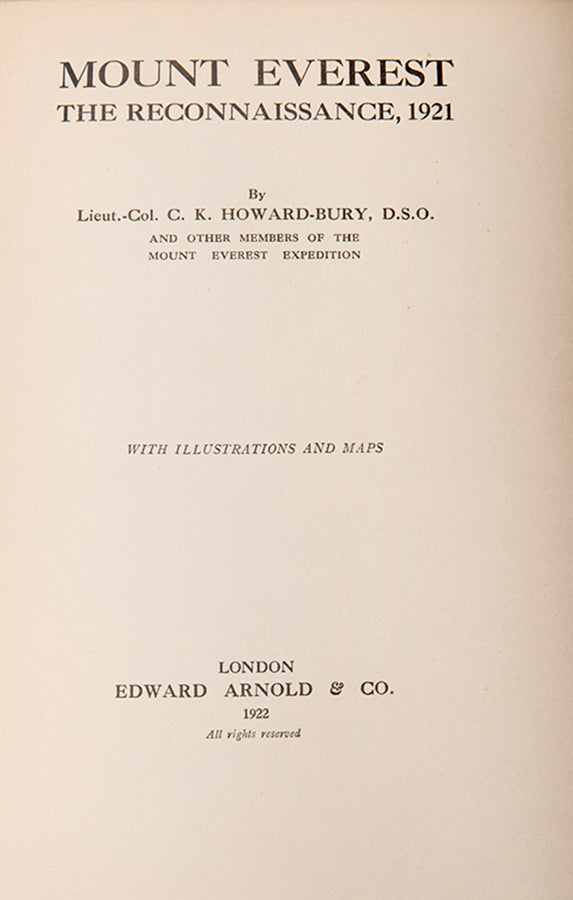 This collection narrates the story of the various British expeditions to reach the summit of Mount Everest. 