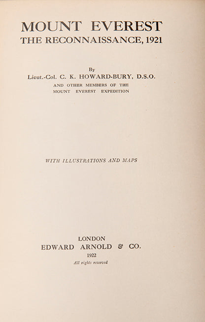 This collection narrates the story of the various British expeditions to reach the summit of Mount Everest. 