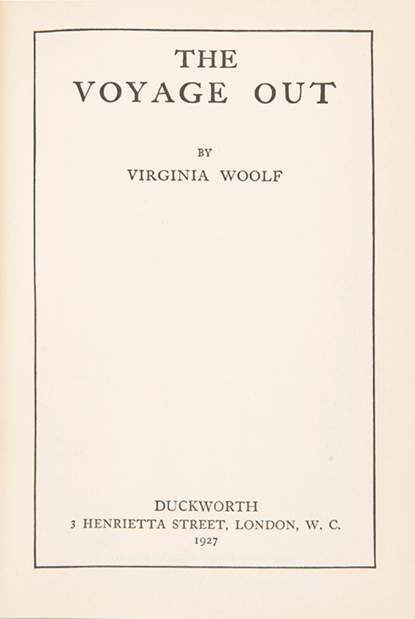 First American edition, second English issue of The Voyage Out by Virginia Woolf.