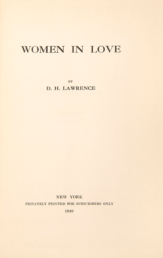 First edition of Women in Love by D.H. Lawrence.