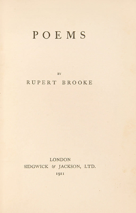 First editions of Poems and 1914 and Other Poems by Rupert Brooke.