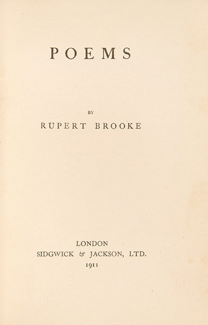 First editions of Poems and 1914 and Other Poems by Rupert Brooke.