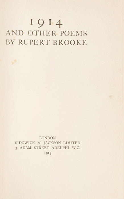 Poems [together with] 1914 and Other Poems.