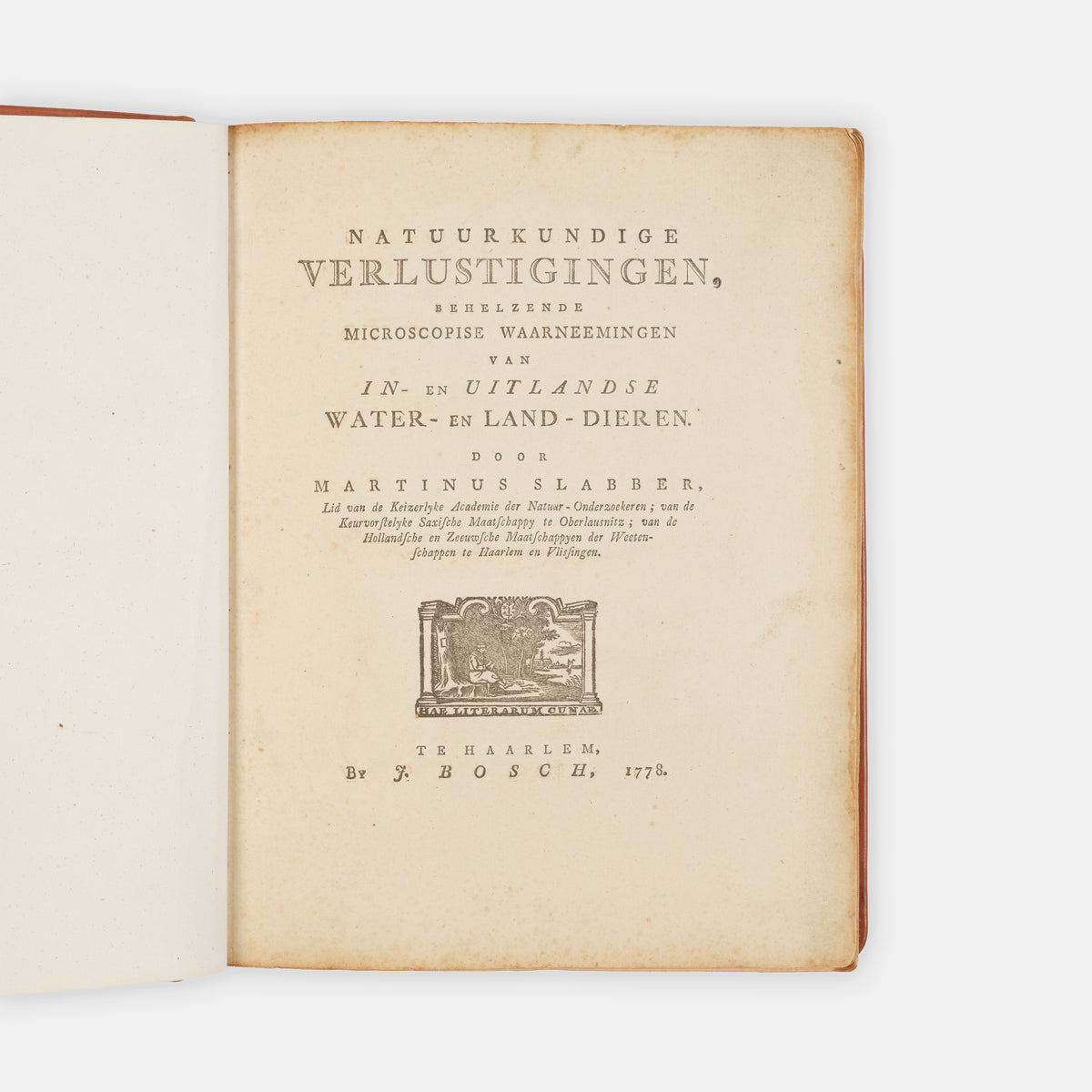 First and only edition of this uncommon microscopical work on invertebrates, Natuurkundige Verlustigingen by Martinus Slabber, published in eighteen parts between 1769 and 1778.