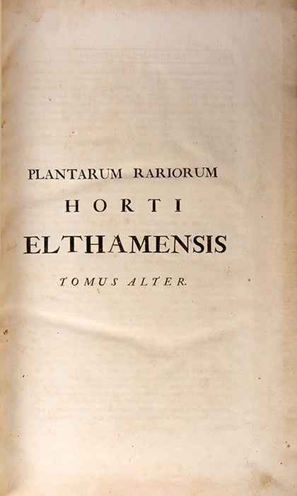 Hortus Elthamensis seu Plantarum Rariorum