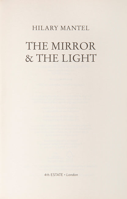 Wolf Hall and Bring up the Bodies won the Man Booker Prize making Hilary Mantel the first woman to win twice the third title, The Mirror and the light completed the trilogy