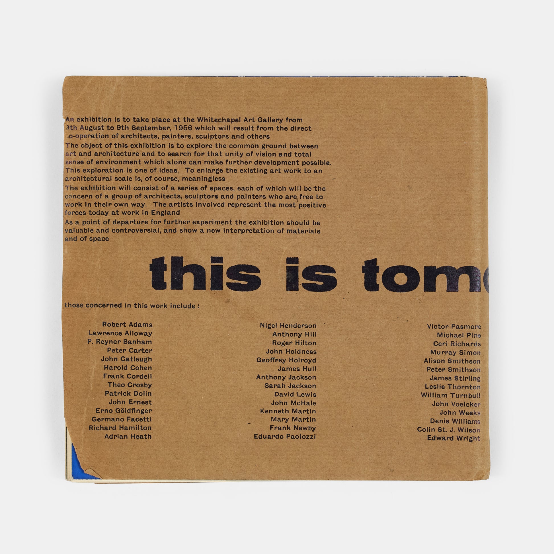 This is Tomorrow is the scarce catalogue for the landmark exhibition at the Whitechapel Gallery in 1956 which signalled the birth of British Pop Art.