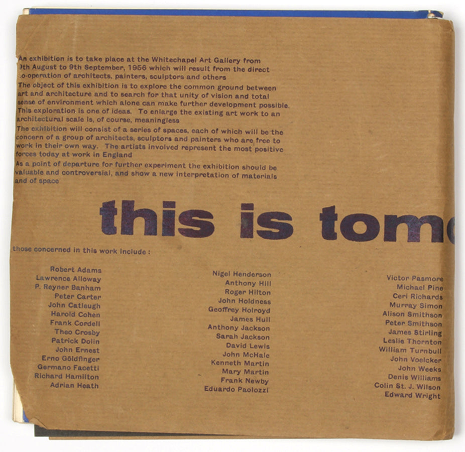This is Tomorrow is the scarce catalogue for the landmark exhibition at the Whitechapel Gallery in 1956 which signalled the birth of British Pop Art.