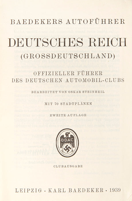 Deutschland. Autoführer. Deutsches Reich (Grossdeutschland)