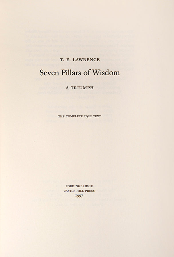 Seven Pillars of Wisdom.
