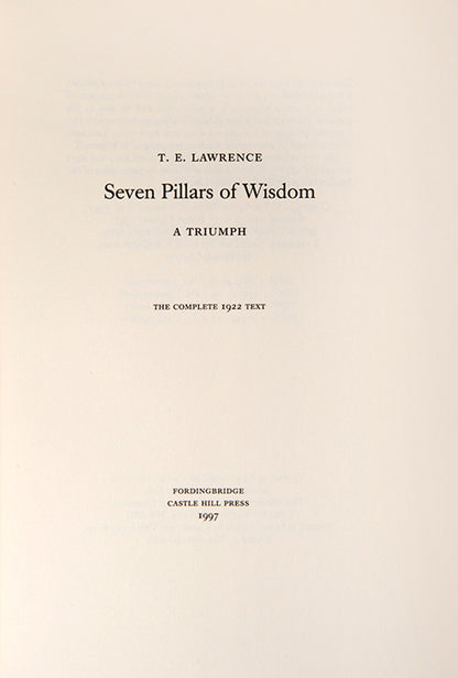 Seven Pillars of Wisdom.