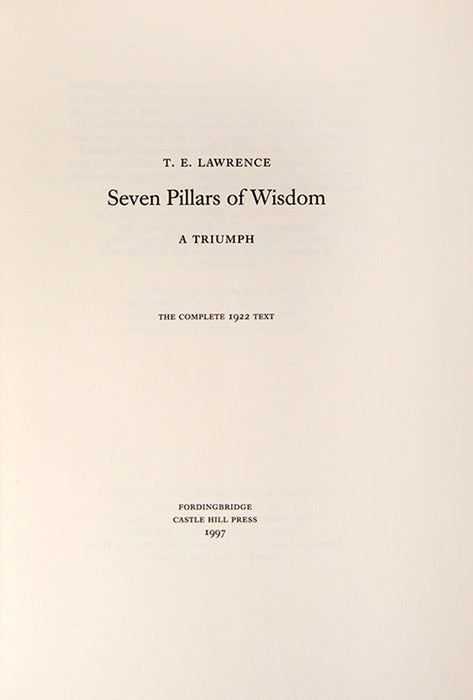 Seven Pillars of Wisdom.