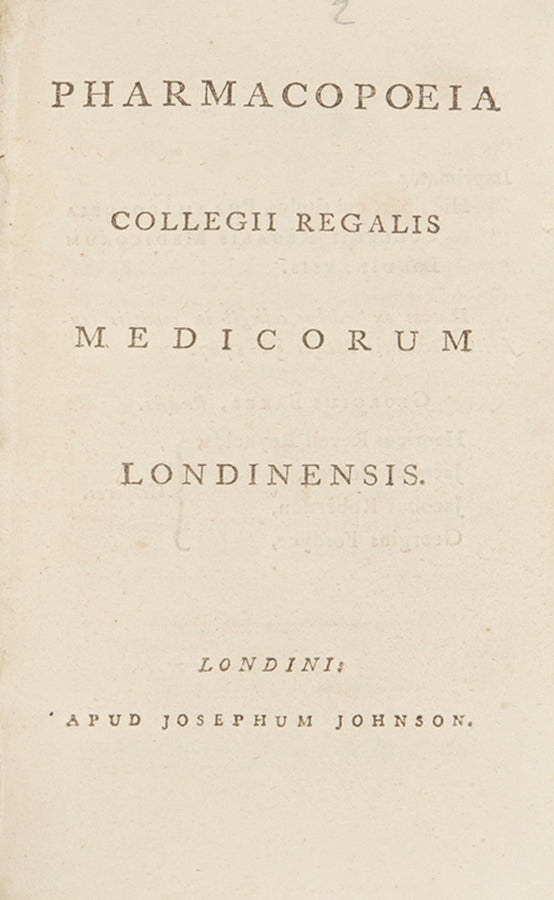 A nice, pocket-sized sammelband containing six medical works dating from the turn of the nineteenth century, of which three are official pharmacopoeias.