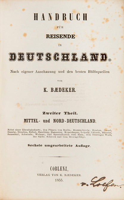 This volume covers Northern and Eastern Germany. Maps include Berlin and Copenhagen.