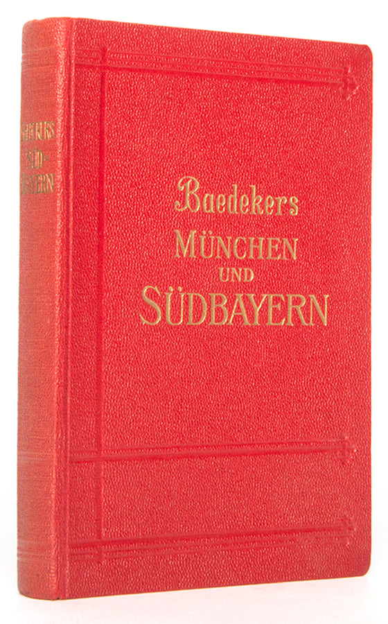 This copy of Baedeker's Munchen und Sudbayern had passed the censor and was fit for sale according to the German regulations as strategic areas such as railways have been removed. 