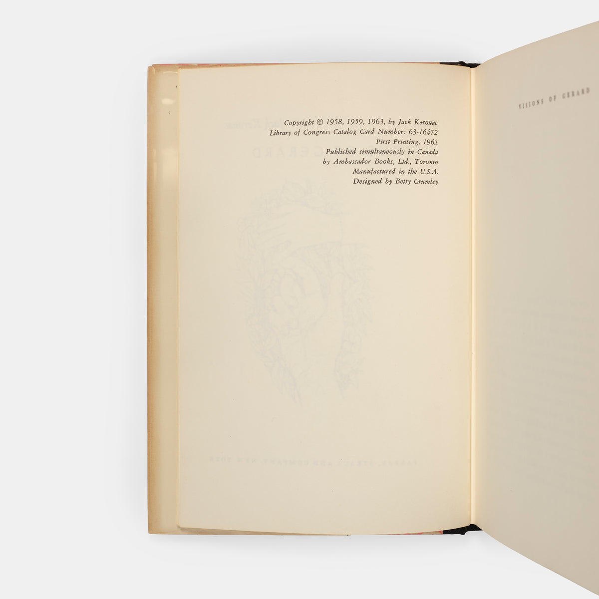 First edition of Visions of Gerard by Jack Kerouac.