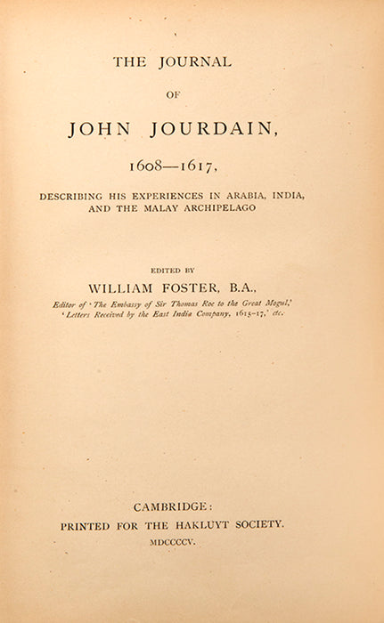 The Journal of John Jourdain, 1608-1617,