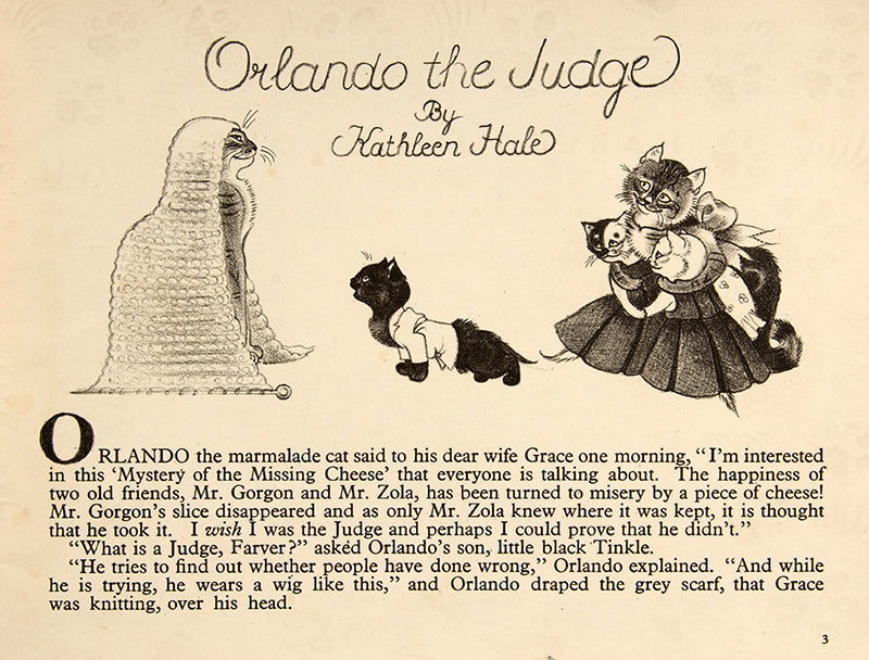 A splendid, bright copy of Orlando the Judge, another exploit of Orlando, the Marmalade Cat by Kathleen Hale, 1950